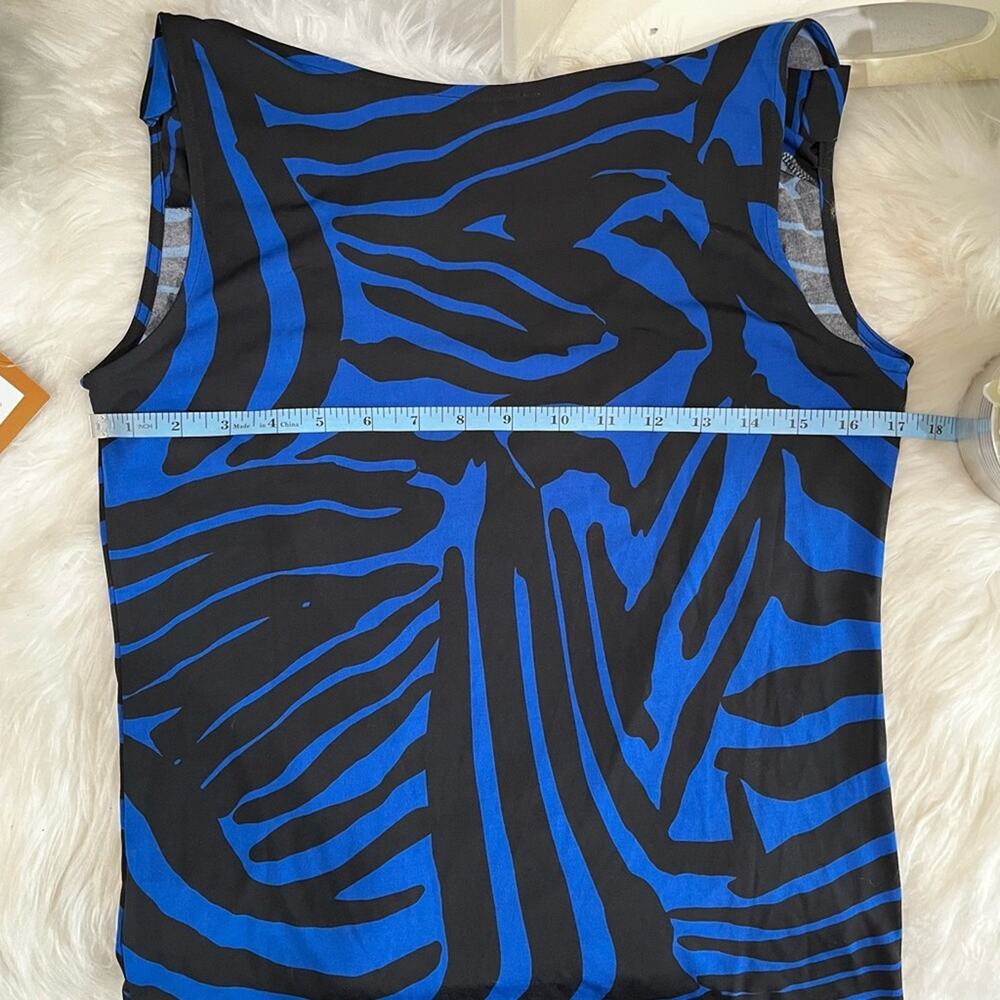 NEW Ellen Tracy Striped Cowl Neck Zebra Two Tone Casual Sleeveless Top S NWT - Picture 12 of 13